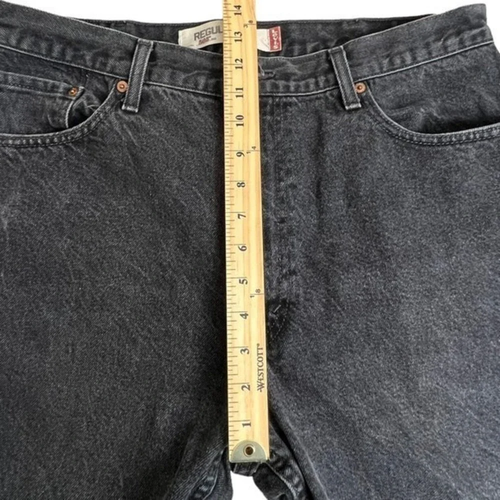 Levis Mens 505 Regular Straight Leg Fit Faded Black Jeans Size‎ 40 Inseam 30